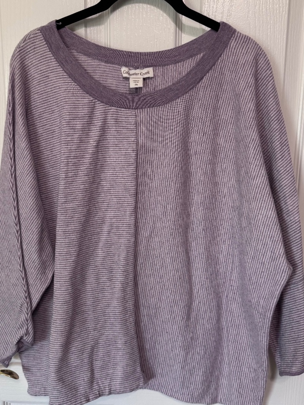 Coldwater Creek Women’s Boxy Cropped Sweater, Lilac, Size 2X